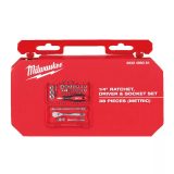 Milwaukee 1/4' Racsnis dugókulcs készlet 38 részes