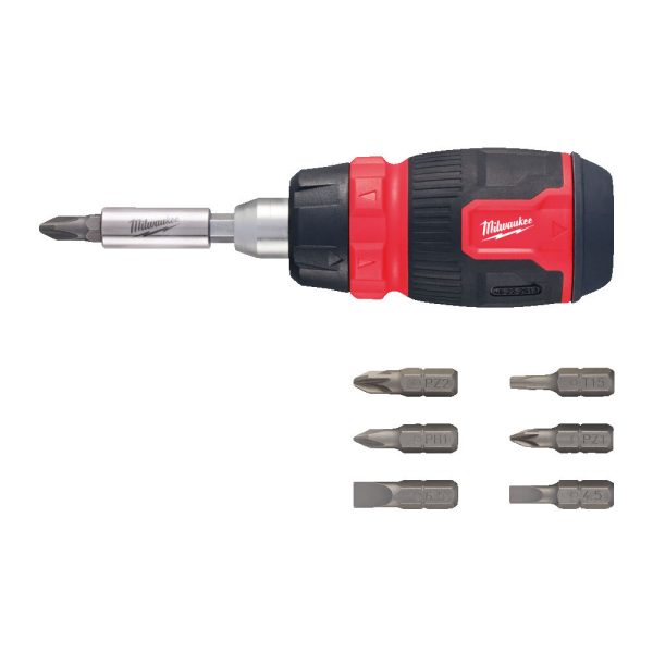 Milwaukee 8 in 1 Cmp. Ratch. Multi-Bit Screwdriver - Image 2