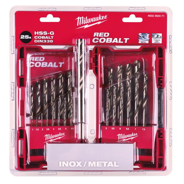Milwaukee Red Cobalt –  HSS-G Co fémfúró – DIN 338 Készlet (25 darab) - Image 2