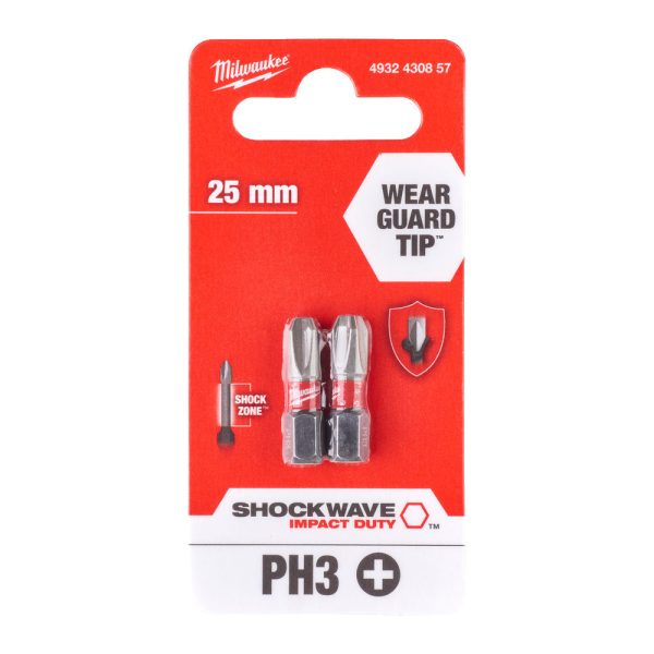 Milwaukee Shockwave bit PH3 25mm-2db