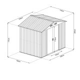 Riwall RMSA 6x8 fém kerti tároló 2,4 x 1,7 m nyeregtetővel - Image 2