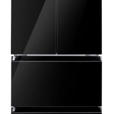 EVIDO LUNA 320B szabadonálló hűtő és fagyasztó, francia ajtó, 63,5x185,5 cm, 320 l, E energiaosztály, fekete üveg - RFF320B-1