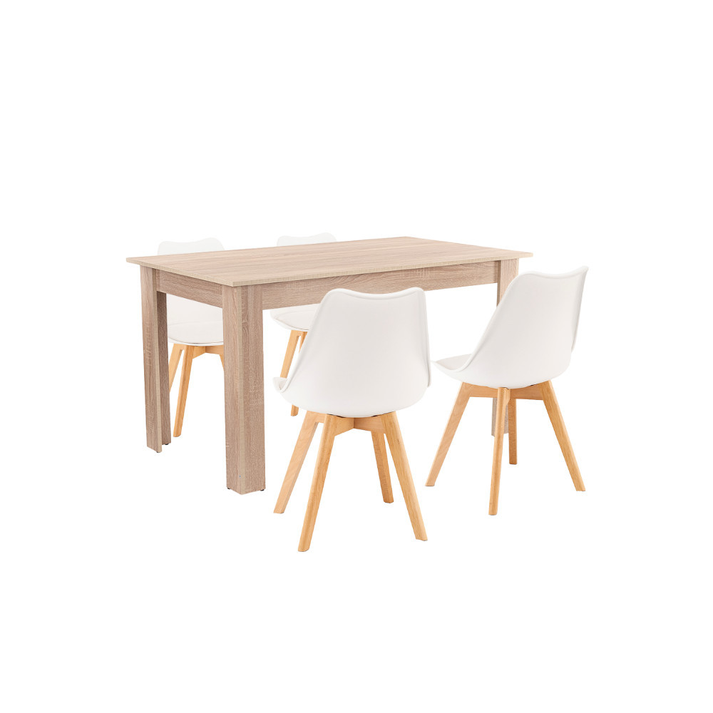 Zara 4+1 étkező garnitúra fehér-sonoma tölgy - LYET140ST_DA232AW_4