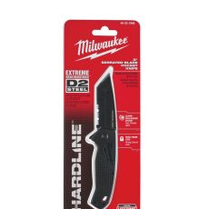 Milwaukee Összecsukható kés, fogazott élű, D2 acél, fekete  - 1 db