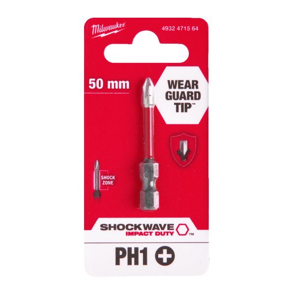 Milwaukee Shockwave bit PH1 50 mm - 1 db
