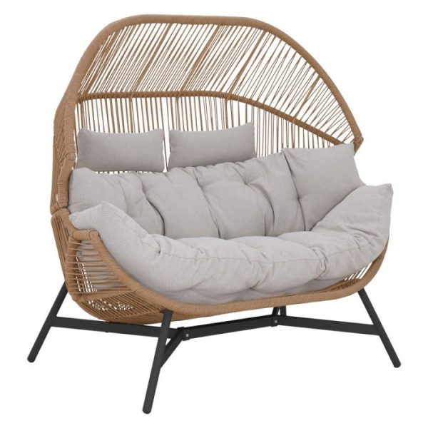 HOLAND rattan dupla kosárfotel bézs - 5905610255527