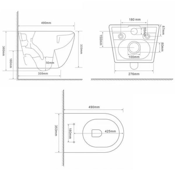 Delano fali rimless WC soft-close ülőkével - Image 3