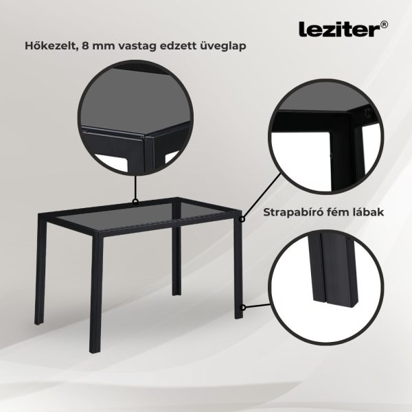 Treva 4+1 étkező garnitúra fekete-fekete - Image 4