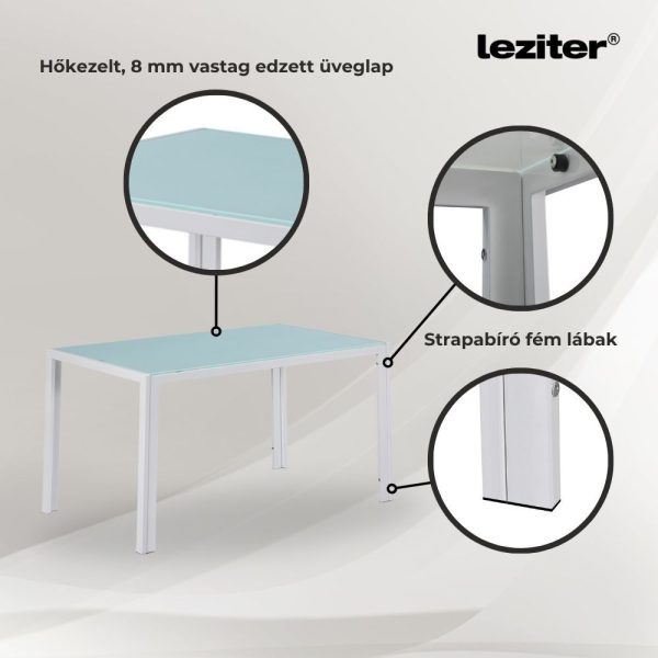 Liva 4+1 étkező garnitúra fehér-fekete - Image 4