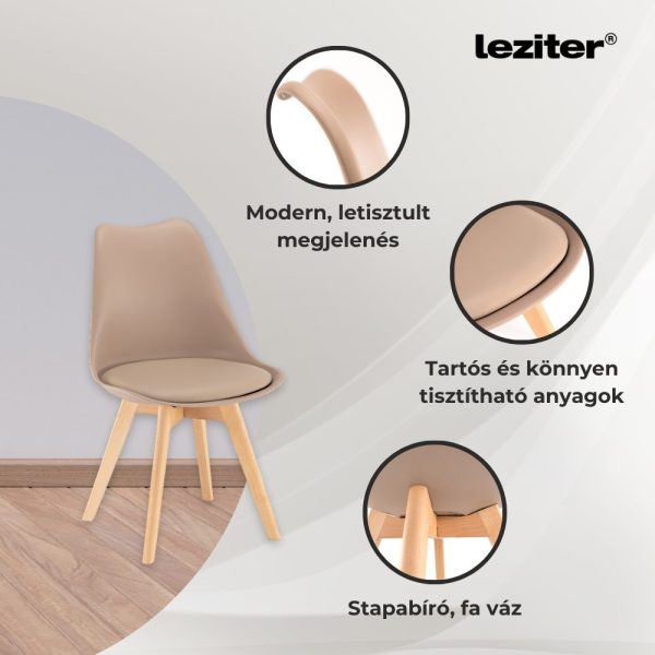 Liva 4+1 étkező garnitúra fehér-fekete - Image 5