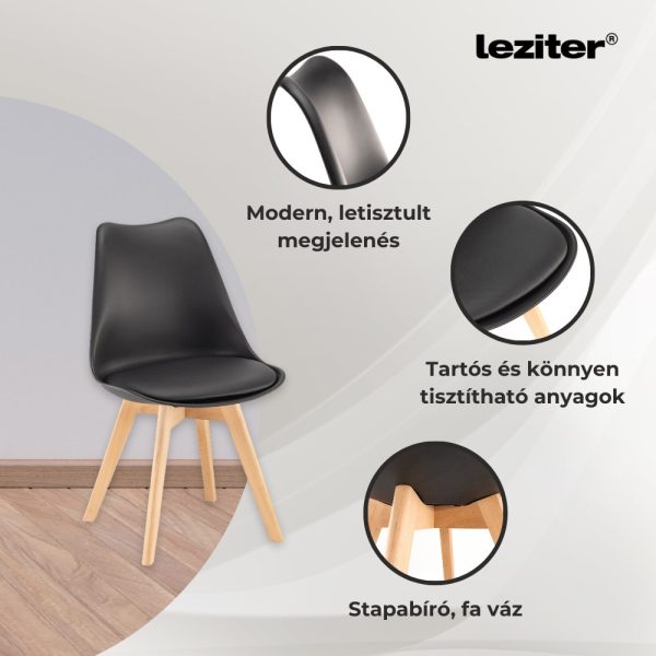 Nuvia 6+1 étkező garnitúra fehér-fekete - Image 5