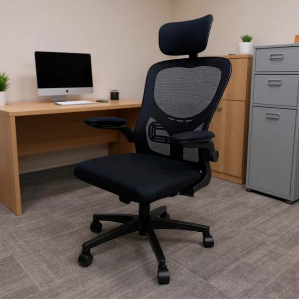 Flexo ergonomikus fekete irodai forgószék deréktámasszal - SLO-124-1 - Image 3