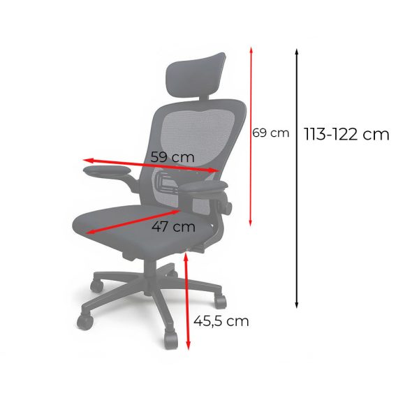 Flexo ergonomikus fekete irodai forgószék deréktámasszal - SLO-124-1 - Image 2