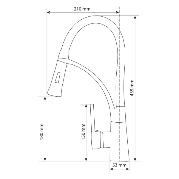 Ulgran U-507 Gránit egymedencés csepptálcás mosogatótálca 770 x 500 x 210 mm + Gamma Nexo Mosogató Rugalmas Csaptelep Szett - Matt Fekete - Image 3