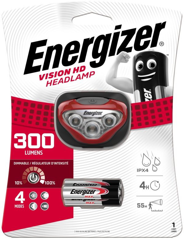 Energizer Fejlámpa Vision HD 3XAAA 300 lumen