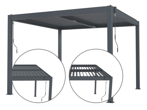 Bioklimatikus pergola G21 Austin 3×3 m, antracit színű alumínium - Image 3