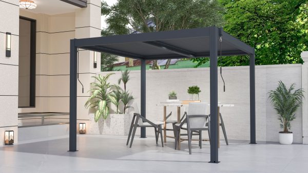Bioklimatikus pergola G21 Austin 3×3 m, antracit színű alumínium - Image 10