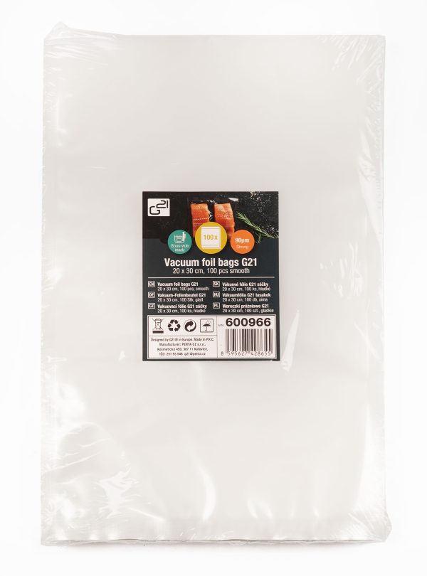 Vákuumos fólia G21 tasakok, 20 × 30 cm, 100 db, sima - Image 2