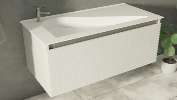 TMP TROYA100 fali fürdőszobabútor - Akrivit öntött műmárvány mosdóval - 100 x 48,5 cm - Image 4