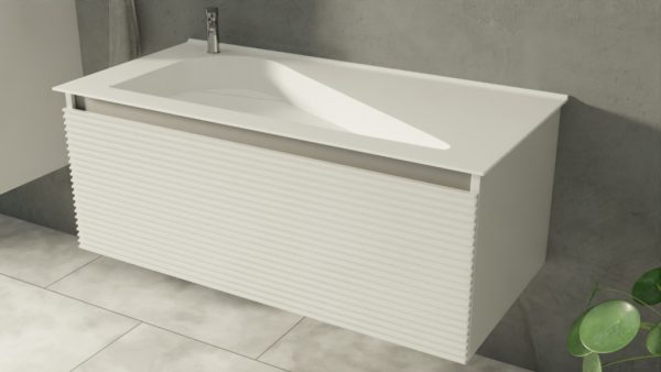 TMP TROYA100 fali fürdőszobabútor - Akrivit öntött műmárvány mosdóval - 100 x 48,5 cm - Image 5