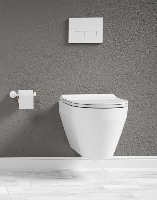 Sanovit BUENO - fali WC - rimless - perem nélküli - rejtett szerelésű - mély öblítésű - rövid 49 cm - Image 2