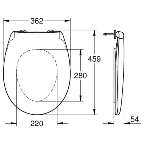 Grohe Rapid SL 5 az 1-ben WC-készlet, 1,13 m beépítési magasság - 36500000 ( nyomólappal, wc csészével, tetővel, rögzítővel, zajcsillapítóval ) - Image 6