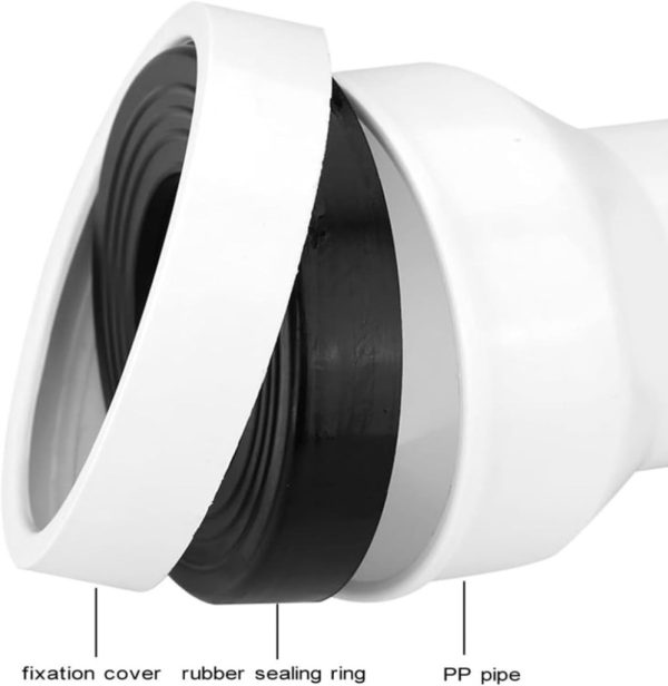P-bekötőcső Viva ES monoblokkos WC-hez - ALSÓ bekötéshez - 90 / 110 mm - Image 2