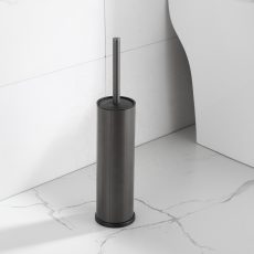 Viva NERO - fürdőszobai kiegészítő - WC kefe tartó hengeres - GUN METAL