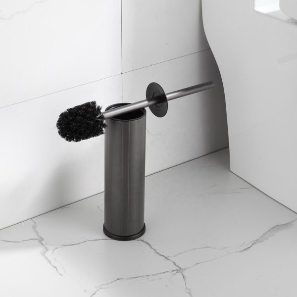 Viva NERO - fürdőszobai kiegészítő - WC kefe tartó hengeres - GUN METAL - Image 2