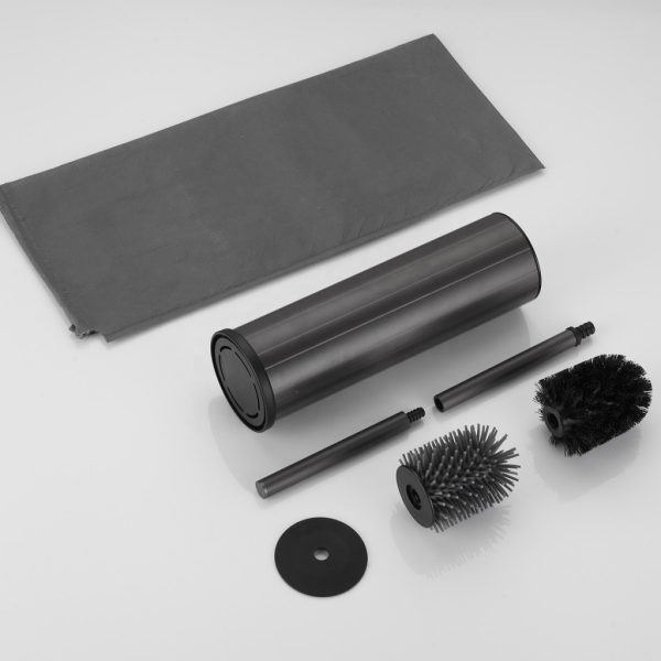 Viva NERO - fürdőszobai kiegészítő - WC kefe tartó hengeres - GUN METAL - Image 3