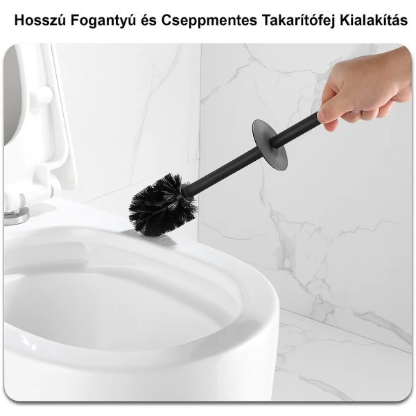 Viva NERO - fürdőszobai kiegészítő - WC kefe tartó hengeres - GUN METAL - Image 5