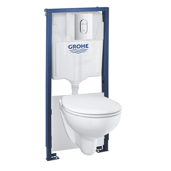 Grohe Rapid SL 5 az 1-ben WC-készlet, 1,13 m beépítési magasság - 36500000 ( nyomólappal, wc csészével, tetővel, rögzítővel, zajcsillapítóval )