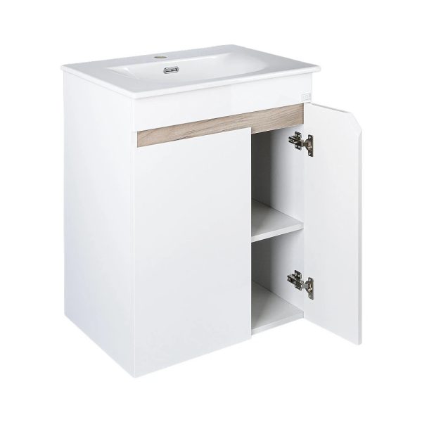 TMP VISION LONG 60 fali függesztett fürdőszobai bútor - SKY E-8099-60 porcelán mosdóval- 61 x 46 cm - Image 3