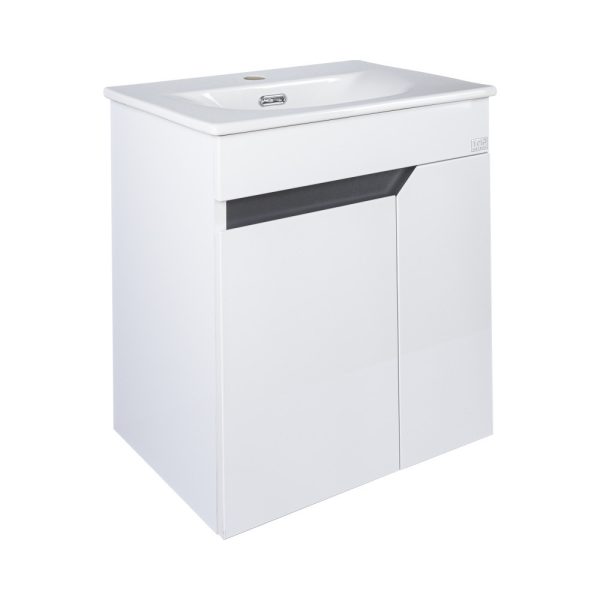 TMP VISION 50 fali függesztett fürdőszobai bútor - SKY 3 E-8099-50 porcelán mosdóval - 51 x 40 cm - Image 2