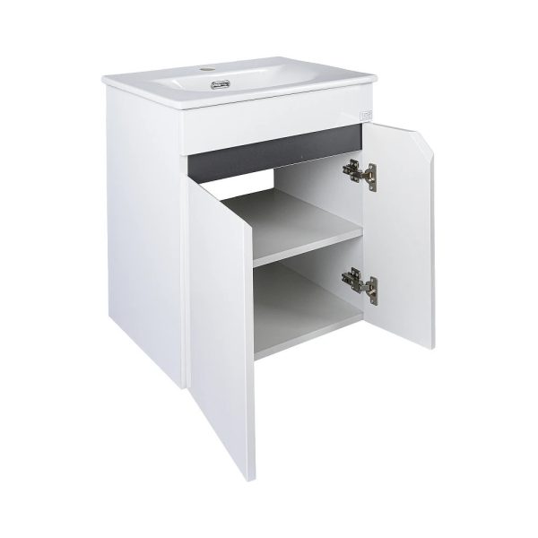 TMP VISION 50 fali függesztett fürdőszobai bútor - SKY 3 E-8099-50 porcelán mosdóval - 51 x 40 cm - Image 4