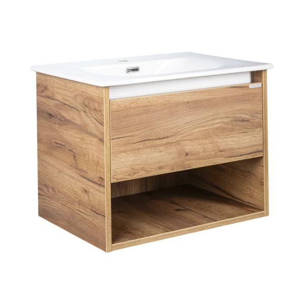 TMP NORD CRAFT 60 fali függesztett fürdőszobabútor - SKY E-8099-60 porcelán mosdóval- 61 x 46 cm - Image 2