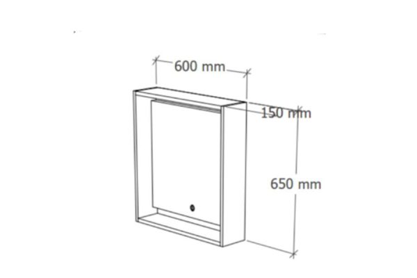 TMP NORD CRAFT tükrös szekrény LED világítással 60 x 65 cm - Image 4