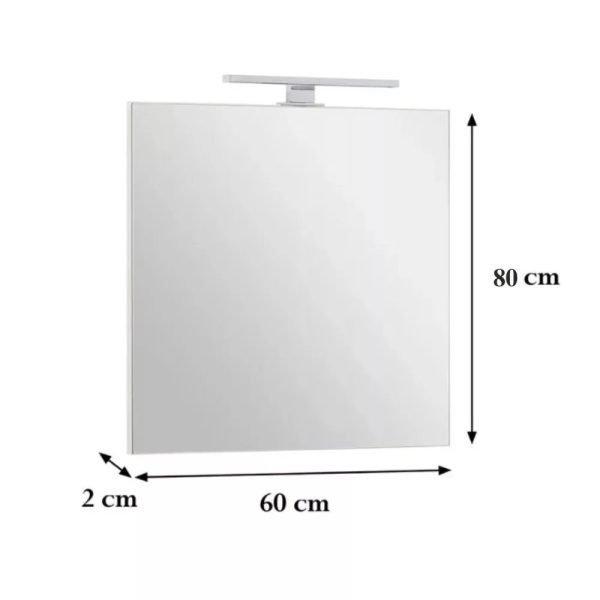Viva AURA FIONA fürdőszoba tükör - LED 4,5 w-os 30cm-es világítással - ÁLLÓ - 60 x 80 cm - Image 5