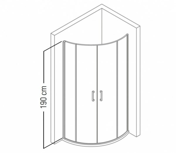 Vela Banyo TMP zuhanykabin - 80 ÍVES - 5 mm víztiszta vízlepergető üveggel - 80 x 80 x 190 cm - Image 2