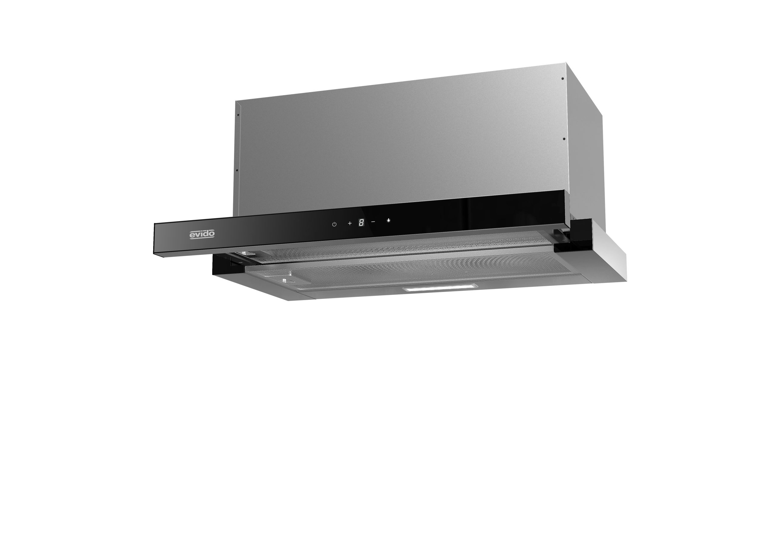 EVIDO SLIMLUX 60TC teleszkópos páraelszívó, 60 cm, érintőszenzor, fekete üveg/inox