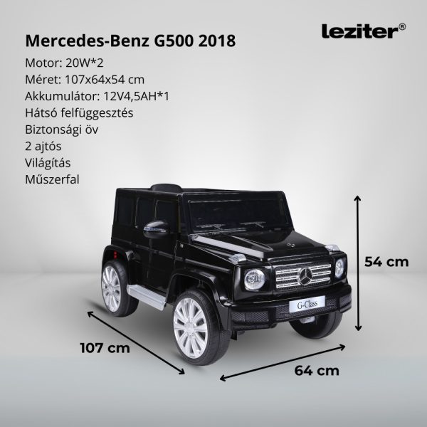 Elektromos autó Mercedes Benz G500 fekete - Image 3