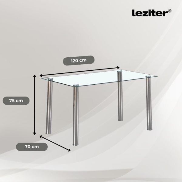 Berna 120 cm szögletes üveg étkezőasztal - Image 3