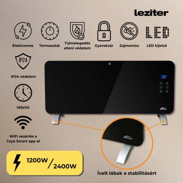 Hekla elektromos wifis okos fűtőtest 1200W/2400W - Image 5