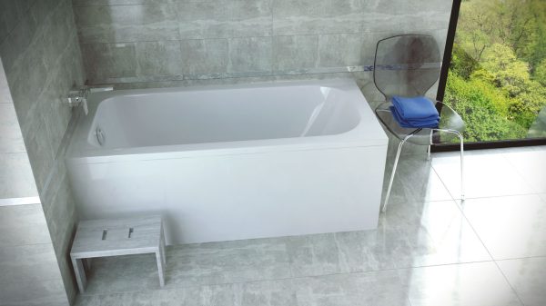 Besco Continea egyenes akril fürdőkád 140 x 70 cm -  WAC-140-PK - Image 4