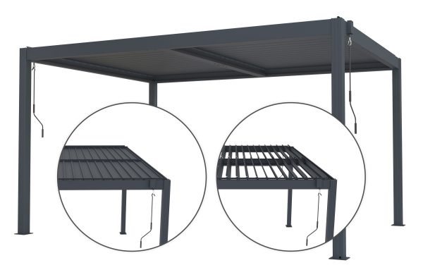 Bioklimatikus pergola G21 Austin 4x3 m, antracit, alumínium - Image 3