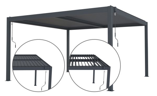 Bioklimatikus pergola G21 Austin 4x4 m, antracit színű alumínium - Image 3