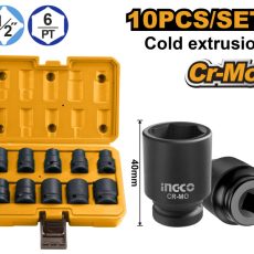 INGCO Gépi dugókulcs készlet 10 részes 1/2" 10-24 mm CrMo