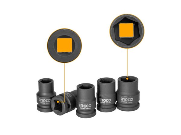 INGCO Gépi dugókulcs készlet 10 részes 1/2" 10-24 mm CrMo - Image 2