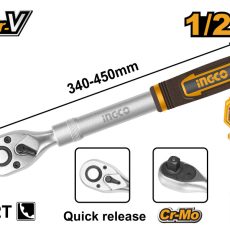 INGCO Racsnis hajtószár 1/2" 340-450 mm 72T teleszkópos CrV