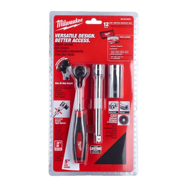 Milwaukee 3/8˝ racsnis dugókulcs készlet 1 db - Image 2